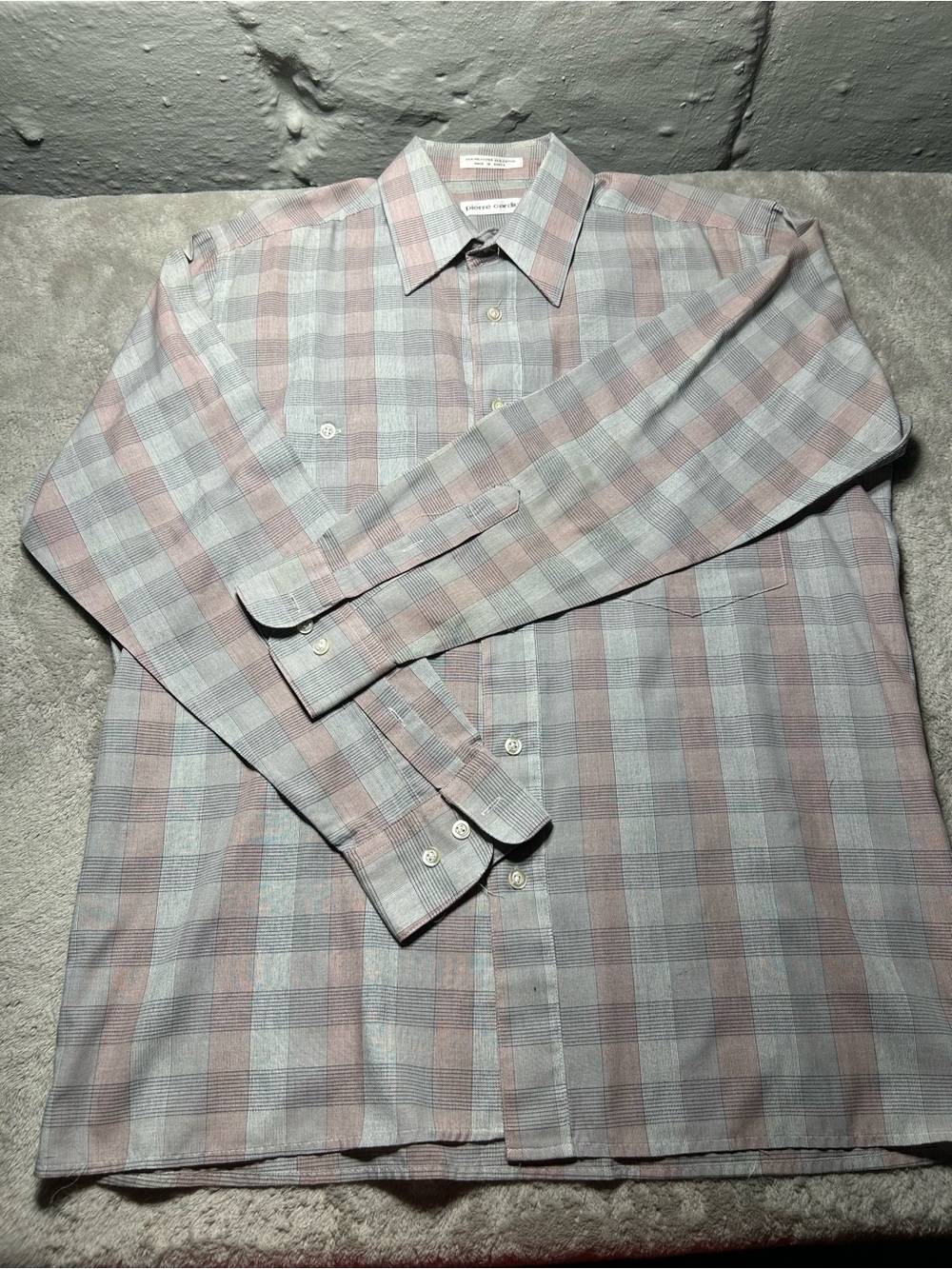 Pierre Cardin Light Blue & Pink Plaid Dress Shirt